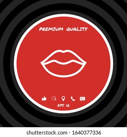 Lips linel icon. Graphic elements for your design