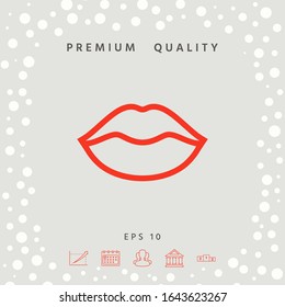 Lips linel icon. Graphic elements for your design