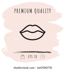 Lips linel icon. Graphic elements for your design