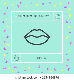 Lips linel icon. Graphic elements for your design
