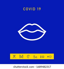 Lips linel icon. Graphic elements for your design