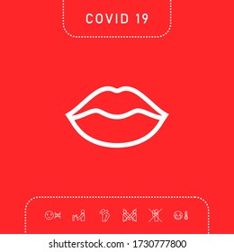 Lips linel icon. Graphic elements for your design