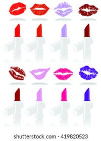 Lips and lipstick, 3D illustration