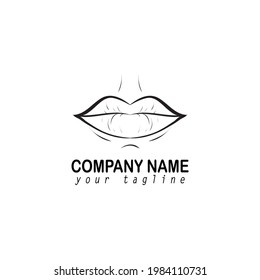 los labios son negros y blancos. Diseño del logo de una idea creativa. Diseño de logotipos.