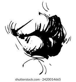 Lips Logo Design , Lips Icon sketch, pencil scribble