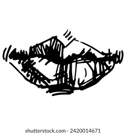 Diseño de logotipo de labios , dibujo de iconos de labios, garrapatas de lápiz