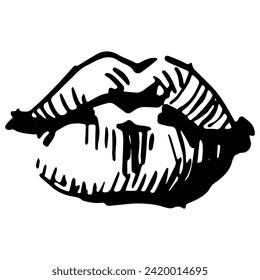 Diseño de logotipo de labios , dibujo de iconos de labios, garrapatas de lápiz
