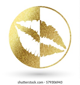 lips logo in golden