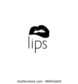 lips logo graphic design concept. Editable lips element, can be used as logotype, icon, template in web and print 