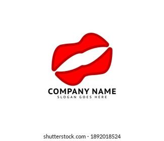 Lips logo icon design, mouth symbol vector