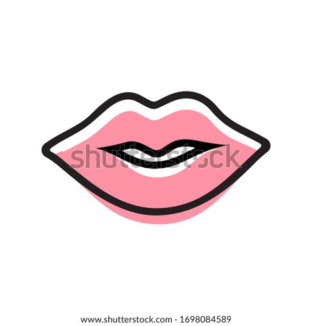 Lips logo icon design, mouth symbol - vector