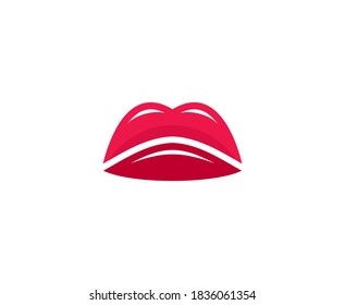 Lips logo kiss vector icon 