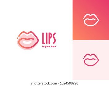 Lips logo template vector illustration for beauty  Beauty kiss and background  Minimalism 
