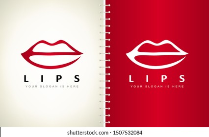 Lips logo vector. Kiss design.