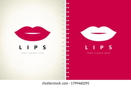 Lips logo vector. Kiss design.