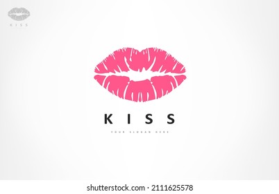 Levanta el vector del logotipo. Diseño de besos.