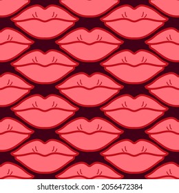 lips makeup seamless vector background. lips tattoo, beauty salon