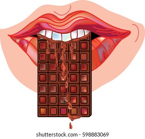 lips and milk chocolate