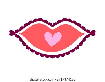 Ilustración vectorial minimalista dibujada a mano de labios.