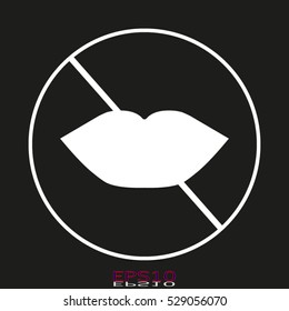 lips, mouth, prohibition, icon, vector illustration, eps10,