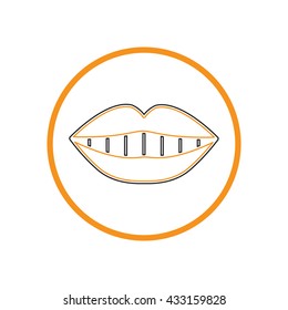 lips and mouth smile icon. vector medical illustration.