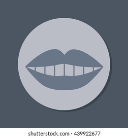 lips and mouth smile icon. vector medical illustration.