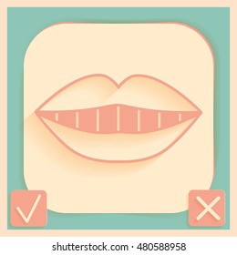 lips and mouth smile icon. vector medical illustration.