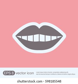 lips and mouth smile icon. vector medical illustration.