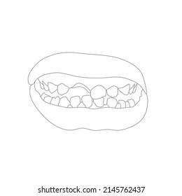 lips, mouth and teeth vector sketch