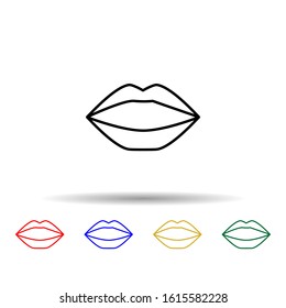 lips multi color style icon. Simple thin line, outline vector of web icons for ui and ux, website or mobile application