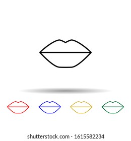 lips multi color style icon. Simple thin line, outline vector of web icons for ui and ux, website or mobile application