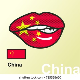 Lips with national flag