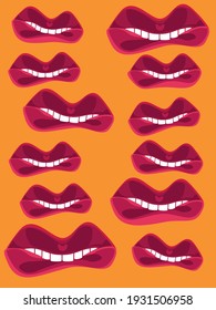 Lips on a bright background
