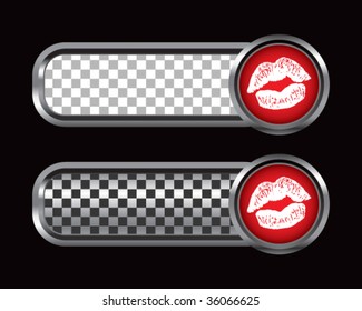 lips on checkered tabs