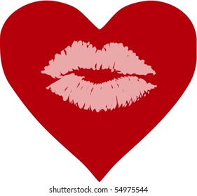 Lips on Love Heart