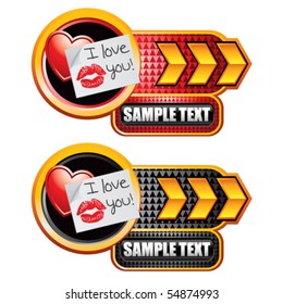 lips on love letter gold arrow nameplates