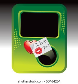 lips on love letter green stylized template