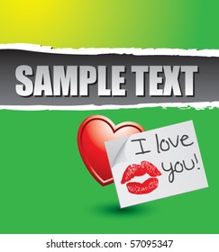 lips on love letter green ripped banner