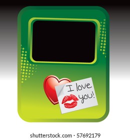 lips on love letter green halftone template