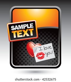 lips on love letter orange stylized ad
