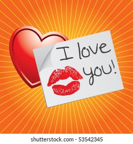lips on love letter orange starburst