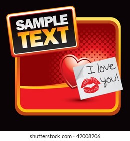 lips on love letter red halftone stylized ad