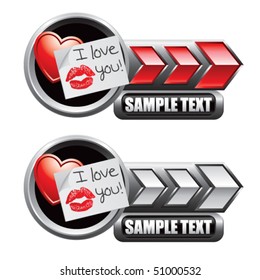 lips on love letter red and white arrow nameplates