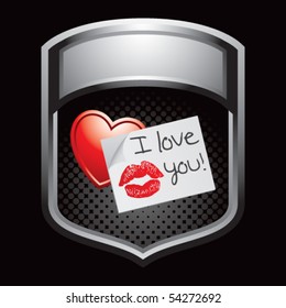 lips on love letter silver display