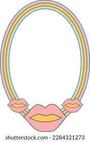 Lips on oval frame element