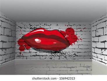 Lips on the wall