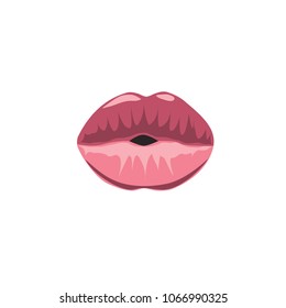 Lips on the white background