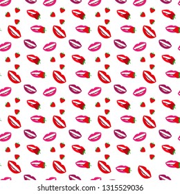 Lips on a white background seamless pattern.eps 10.