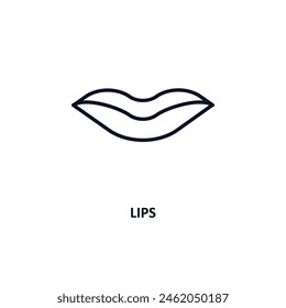 lips outline icon.  Thin line icon from beauty collection. Editable vector isolated on white background