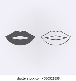 Lips outline icon . Vector illustration